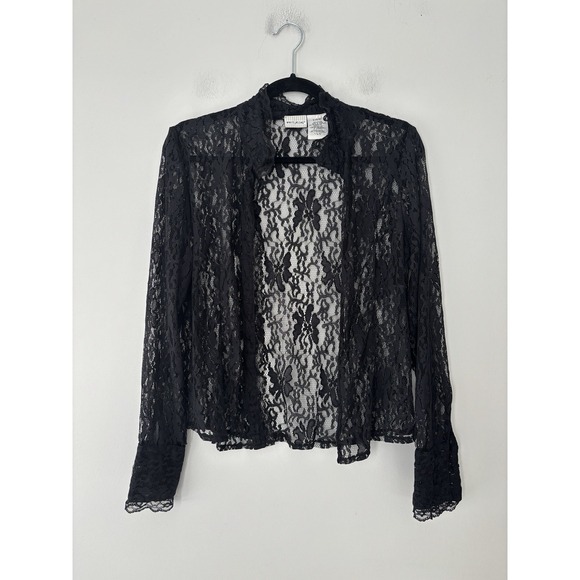 White Stag Tops - White Stag‎ Women's Vintage Lace Whimsigoth Victorian High Neck Open Blouse Sz S